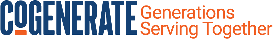CoGenerate Wordmark with text reading "Generations Serving Together"