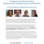 Report Cover: Purpose in the Encore  Years Briefs