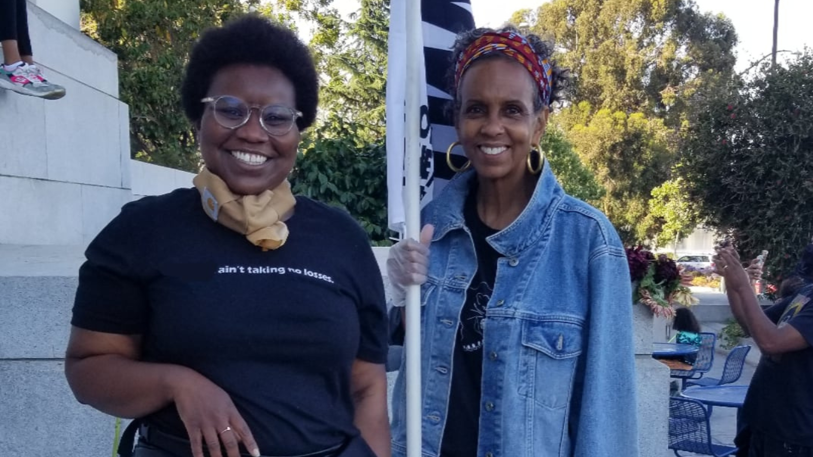 Photo Caption: ​​Genevieve Leighton-Armah with Fredrika Newton, a former Black Panther Party member and the widow of Huey P Newton.