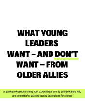 Text reading "What Young leaders want and don't want from older allies"