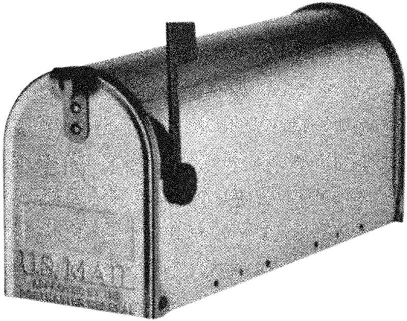 grainy monochrome mailbox